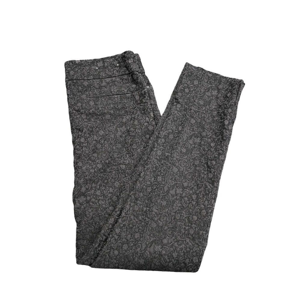 Renuar Pull-On Stretch Black Grey Pockets Pants Women's 6